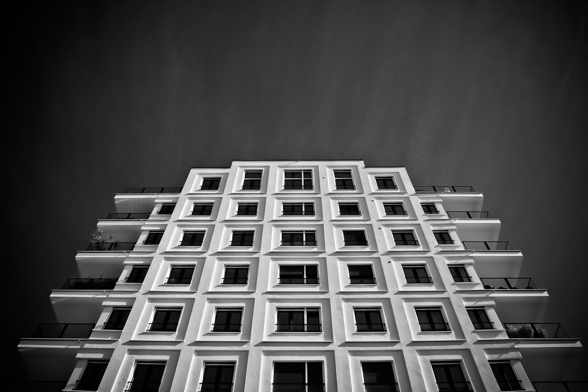 abstract architecture balcony black and white